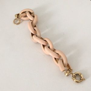 Pale pink enamel chain bracelet
